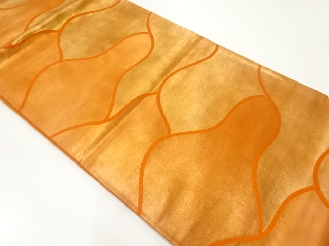 JAPANESE KIMONO / ANTIQUE FUKURO OBI / SILK / WOVEN ABSTRACT